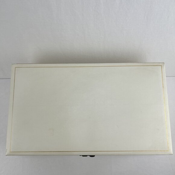 Vintage MCM Jewelry Box Cream Red Satin & Velvet Interior 3 Tier Made In Canada - Picture 11 of 16